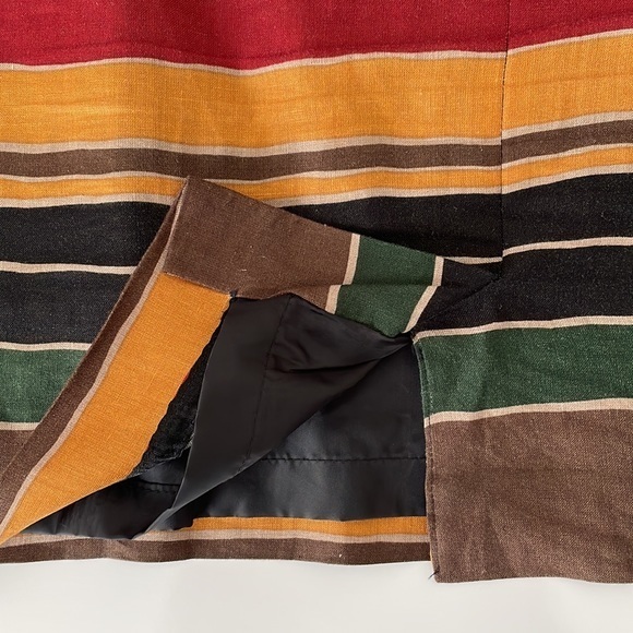 Jones New York Vintage 100% Linen Size 10 multicolored stripes lined skirt.‎ EUC - Picture 4 of 6